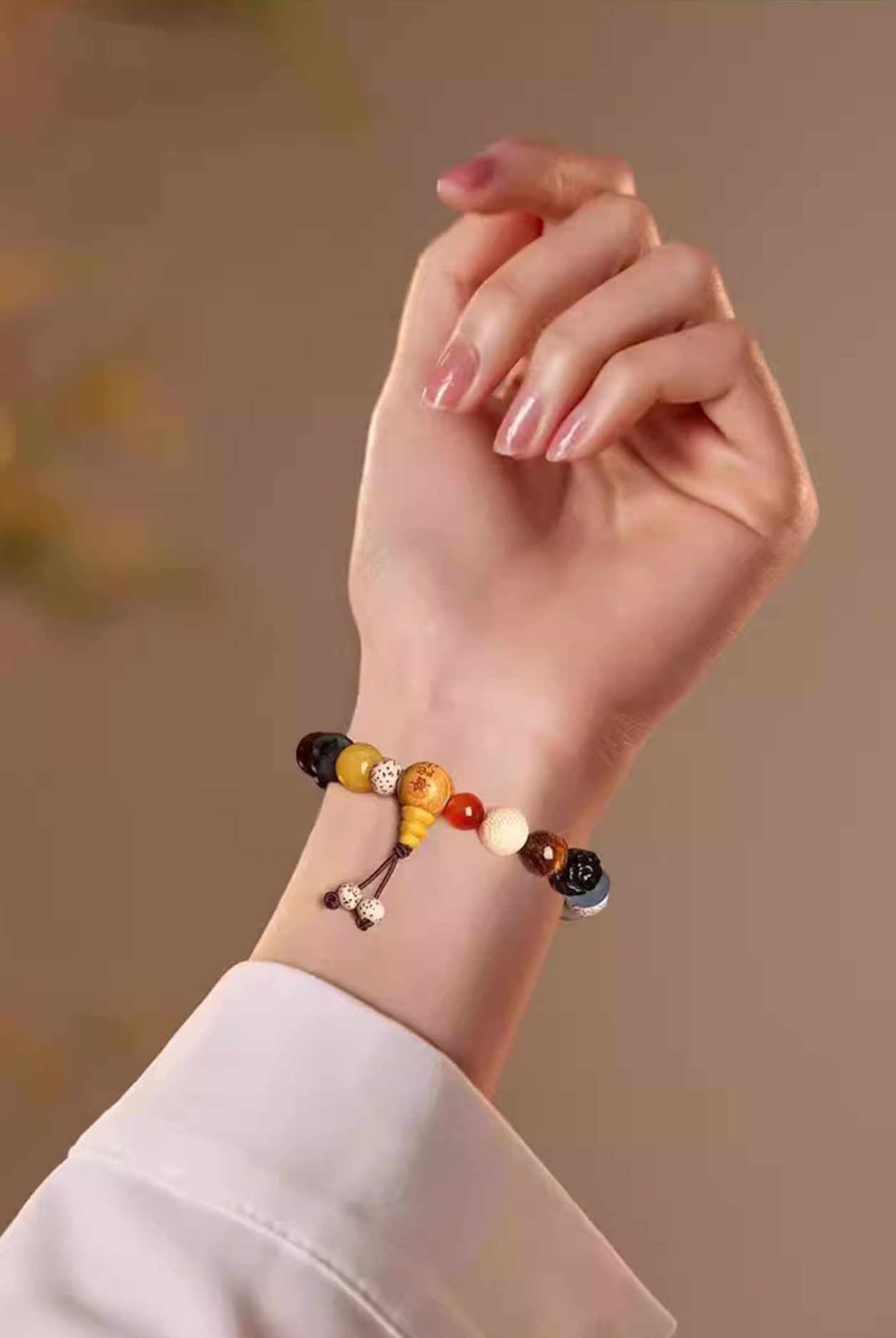 18-Seed Bodhi Bracelet | Female - Style Universal (No Zodiac) Bracelet, Engraved with Mount Putuo